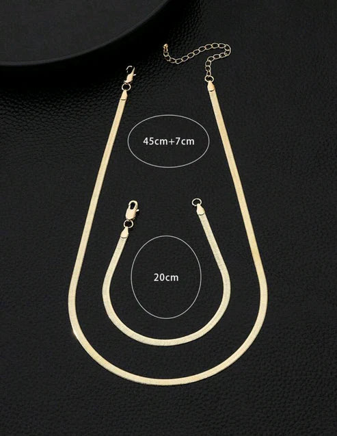 Cadena + Pulsera Tejido Serpiente Acero inoxidable