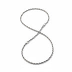 Cadena Trenzada Plateada Acero inoxidable