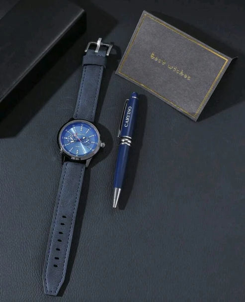 Reloj CARYINO Azul+ Boligrafo + Estuche GRATIS