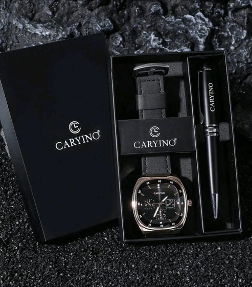 Reloj CARYINO Negro+ Boligrafo + Estuche GRATIS
