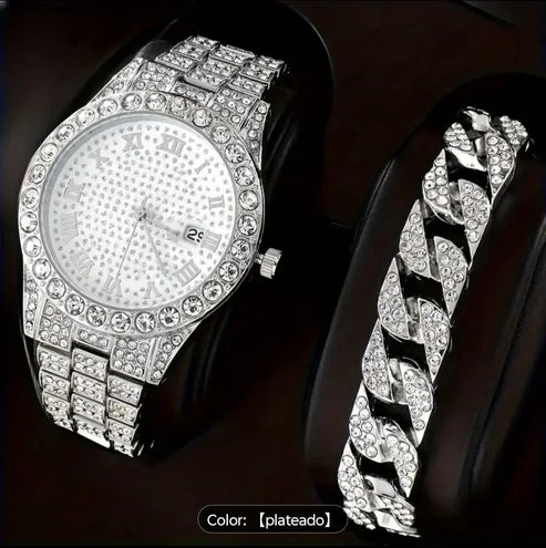 Reloj Cubano Blanco + Pulsera Cubana
