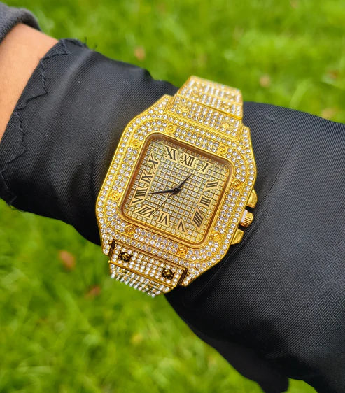 Reloj Cubano Cuadrado Dorado