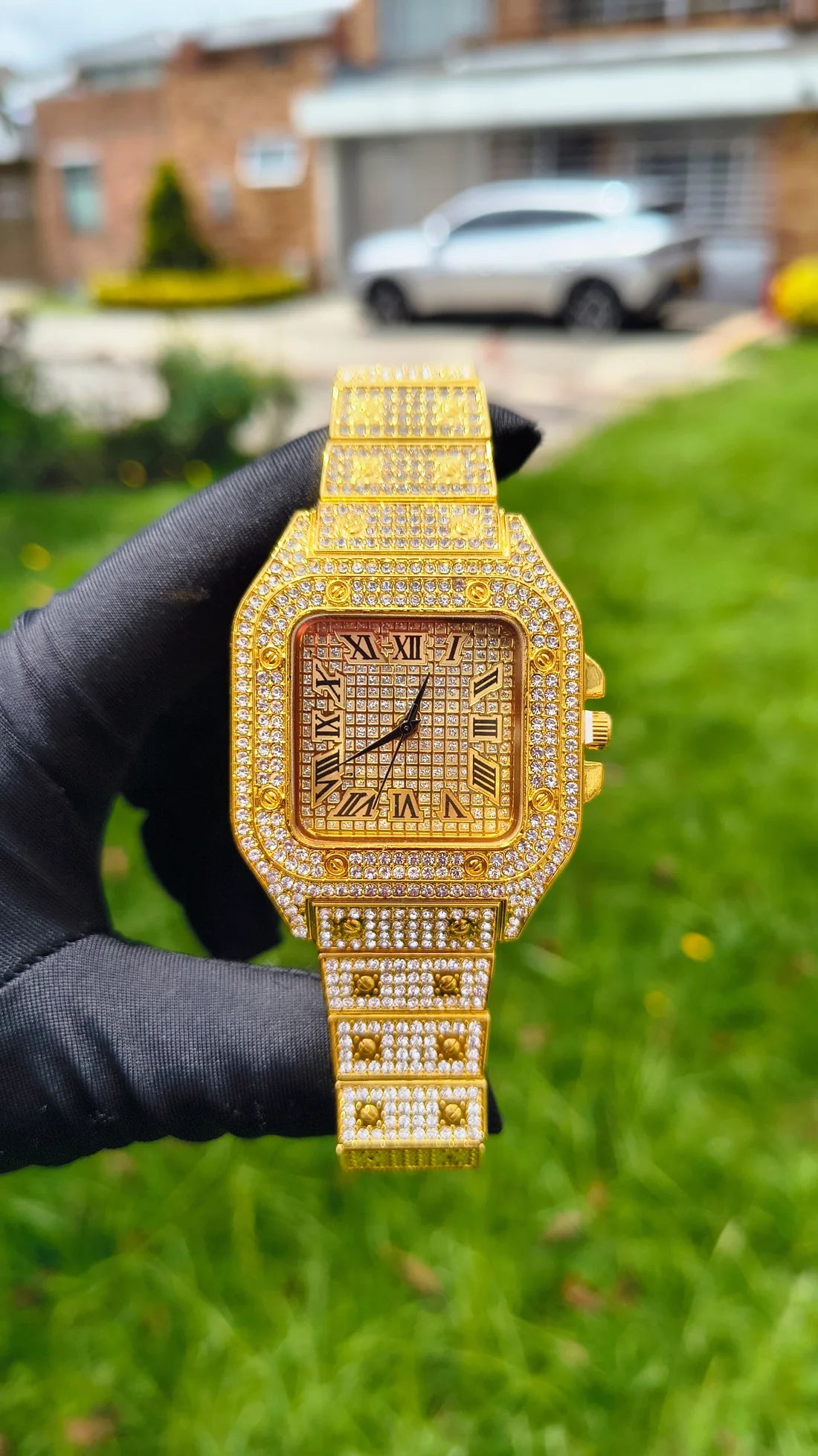 Reloj Cubano Cuadrado Dorado