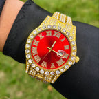 Reloj Cubano Dorado Rojo