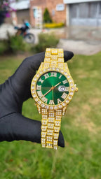 Reloj Cubano Dorado Verde