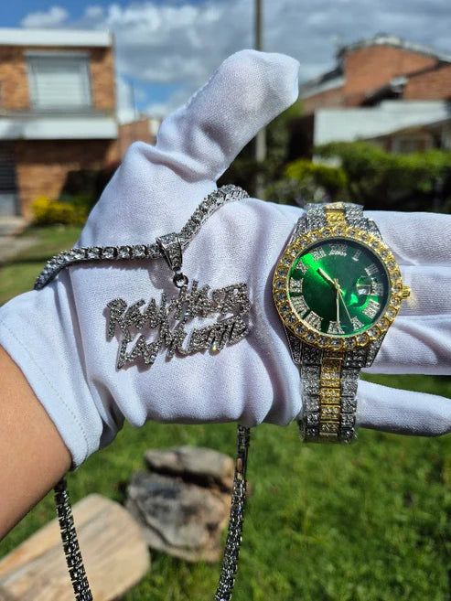Reloj Cubano Imperial Verde + Cadena RHLM Premium