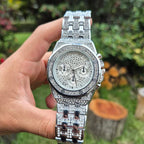 Reloj Cubano Octagonal Plateado