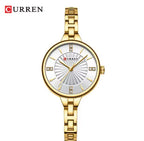 Reloj Curren Fememino Dorado Blanco 9097