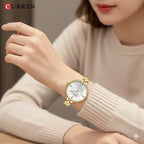 Reloj Curren Fememino Dorado Blanco 9097