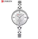 Reloj Curren Fememino Plateado Blanco 9097