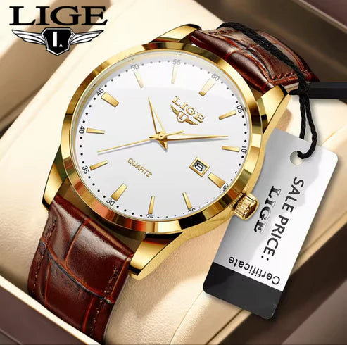 Reloj Lige (Cafe/Dorado/Blanco)