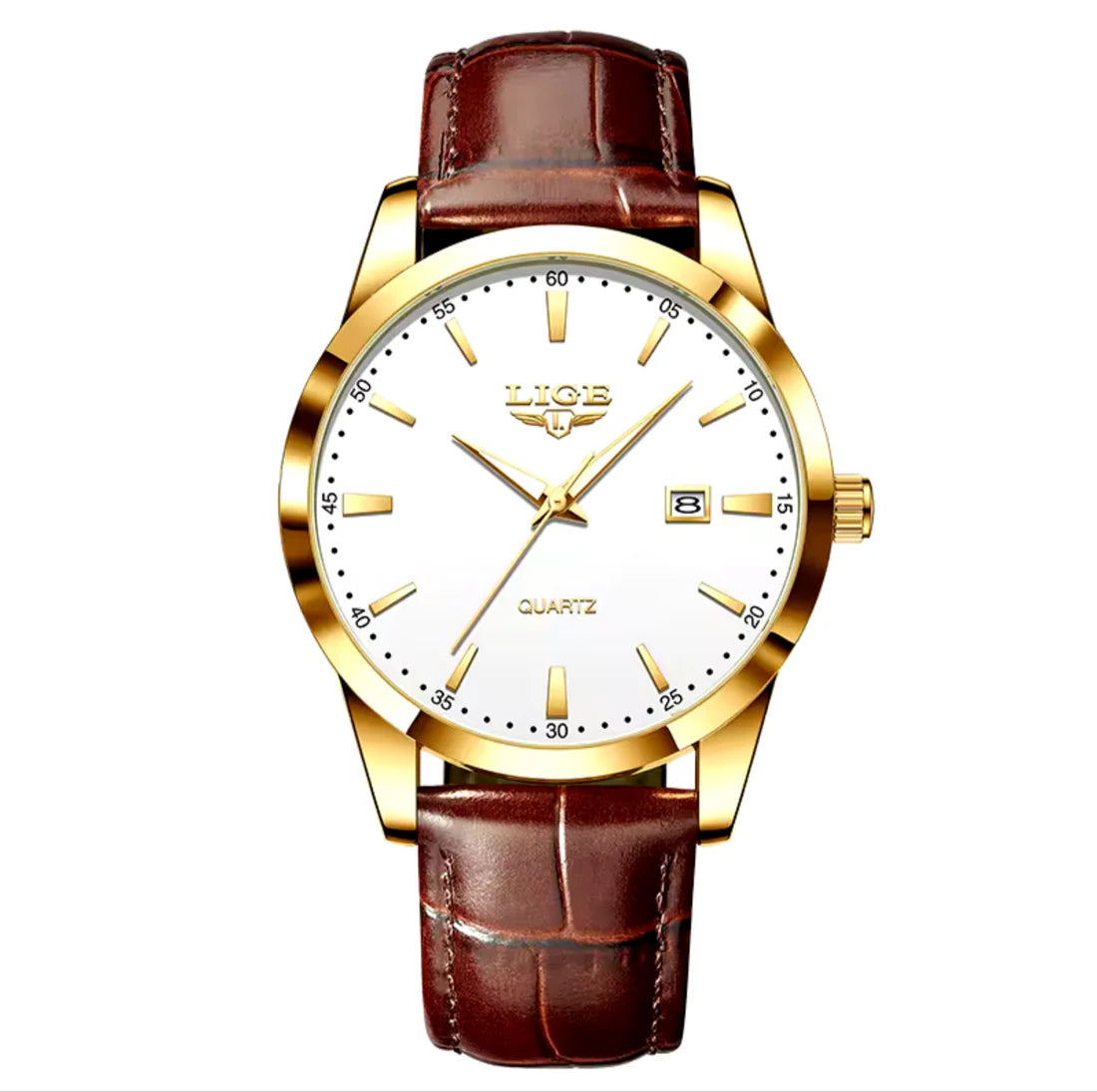 Reloj Lige (Cafe/Dorado/Blanco)