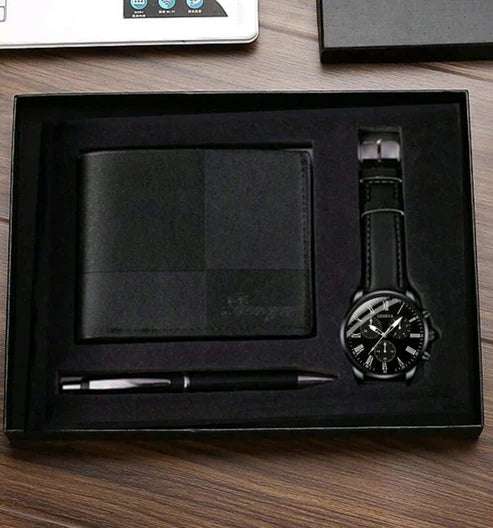 Reloj Masculino + Billetera + Lapicero + Caja De Regalo