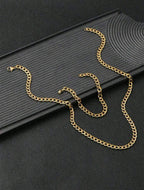 Reloj Ovalado + Cadena 55cm + Pulsera 20 cm Doradas Acero inoxidable