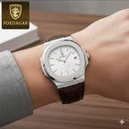 Reloj Poedagar Cuero (Negro-Blanco) + Caja Lujo Gratis