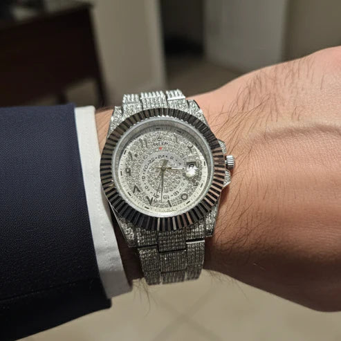 Reloj Rolex Cubano Cronografo Plateado