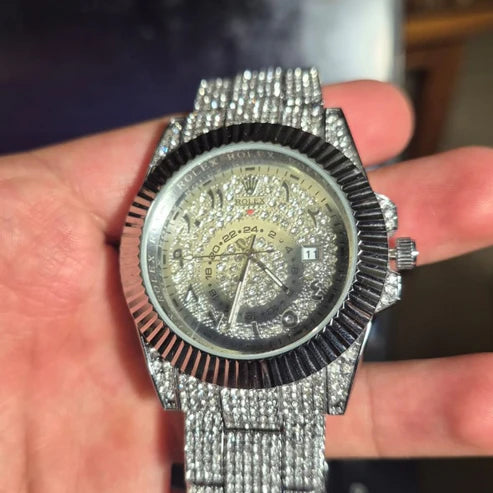 Reloj Rolex Cubano Cronografo Plateado