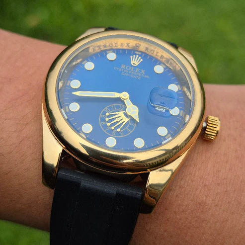 Reloj Rolex Goma Day Date Azul+ Caja Rolex GRATIS