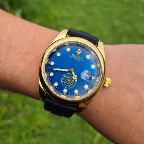 Reloj Rolex Goma Day Date Azul+ Caja Rolex GRATIS