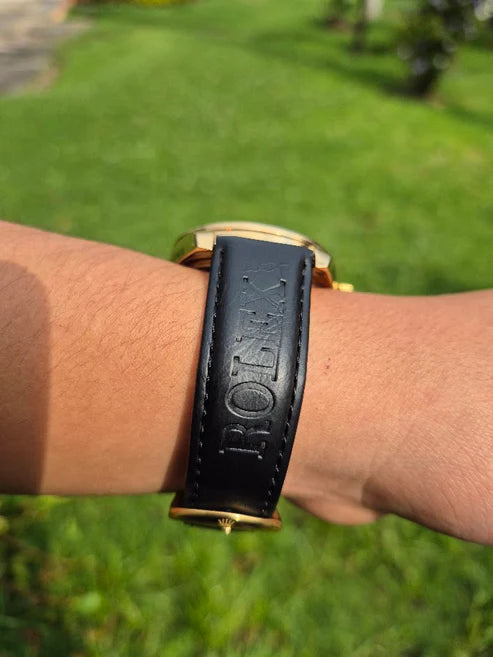 Reloj Rolex Goma Day Date Negro Dorado + Caja Rolex GRATIS