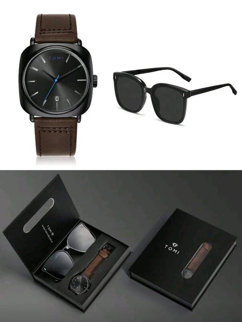 Reloj Tomi Cafe + Gafas De Sol + Estuche De Lujo