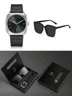 Reloj Tomi Negro + Gafas De Sol + Estuche De Lujo