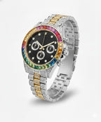 Reloj Cubano Arcoiris Plateado