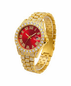 Reloj Cubano Dorado Rojo
