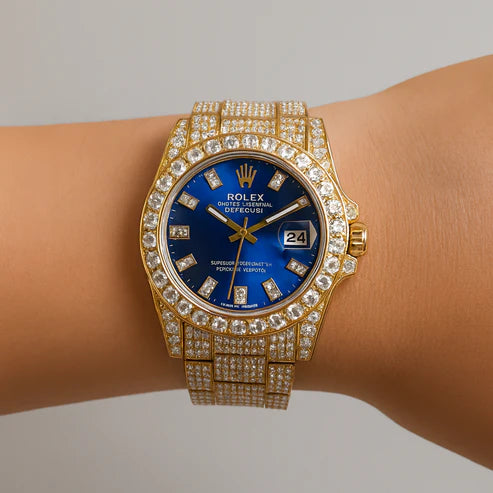 Rolex DateJust Dorado Azul Cubano