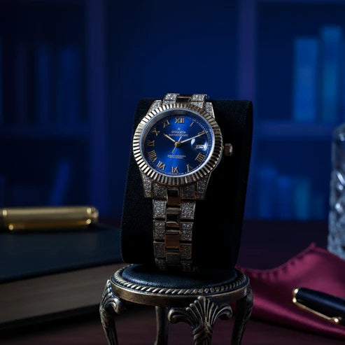 Rolex DateJust Plateado Azul Arabico