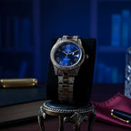 Rolex DateJust Plateado Azul Arabico