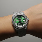 Rolex DateJust Plateado Verde
