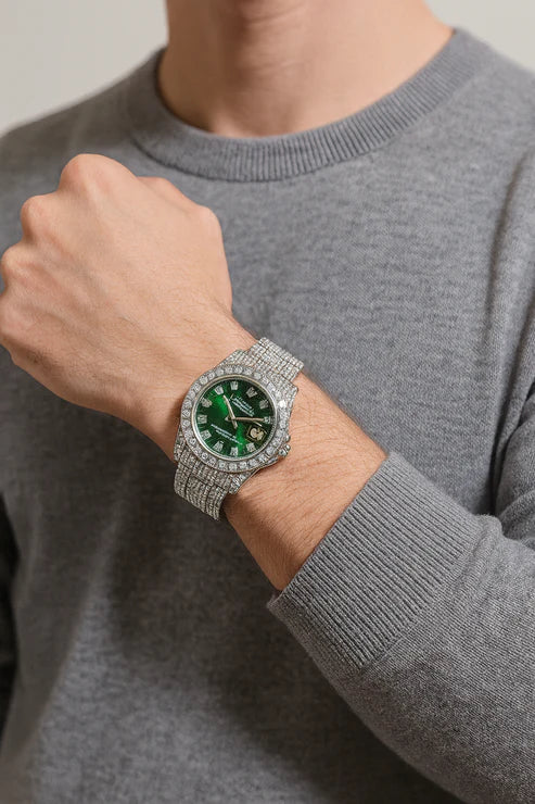 Rolex DateJust Plateado Verde