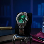 Rolex DateJust Plateado Verde Arabico